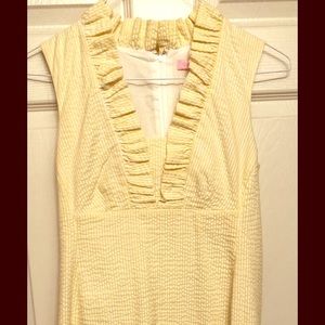 Lilly Pulitzer Yellow Seersucker Dress - Size 2
